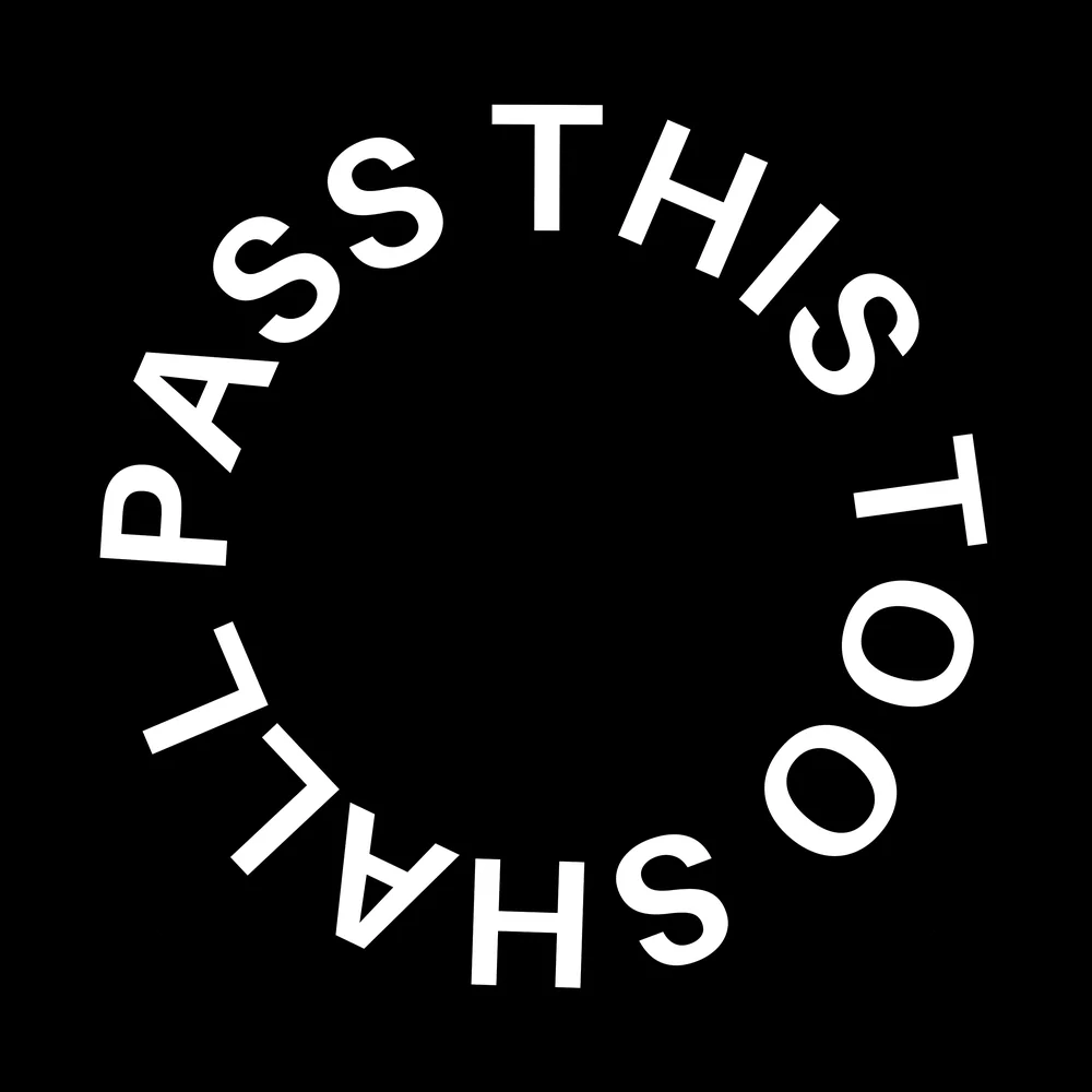 Zen wall clock: "this too shall pass"