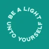 Zen wall clock: "be a light unto yourself — teal & pale teal"