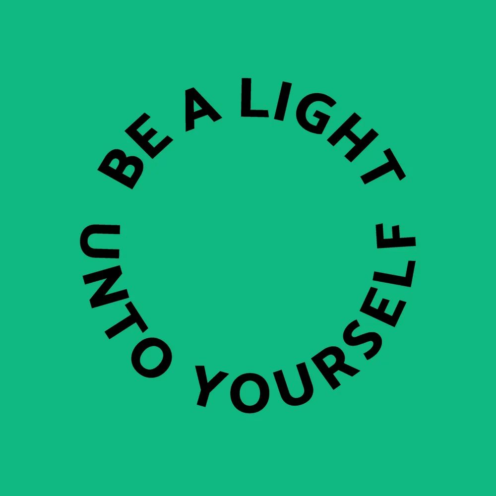 Zen wall clock: "be a light unto yourself"