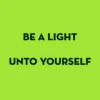 Zen wall clock: "be a light unto yourself — chartreuse & near-black green"