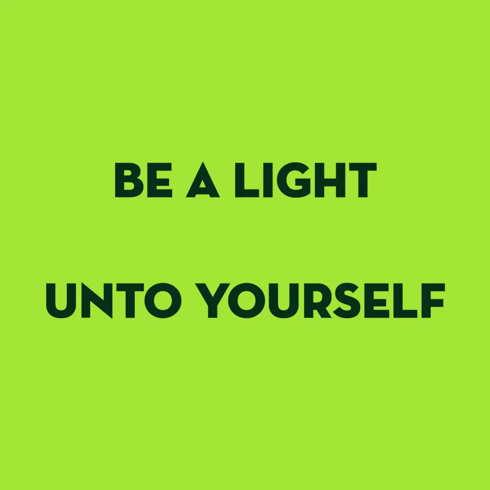 Zen wall clock: "be a light unto yourself"