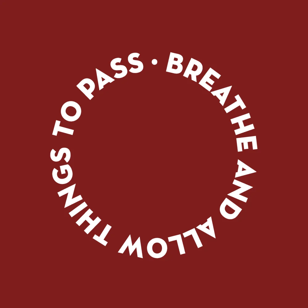 Zen wall clock: "breathe and allow things to pass"