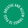 Zen wall clock: "breathe and allow things to pass — emerald & white"