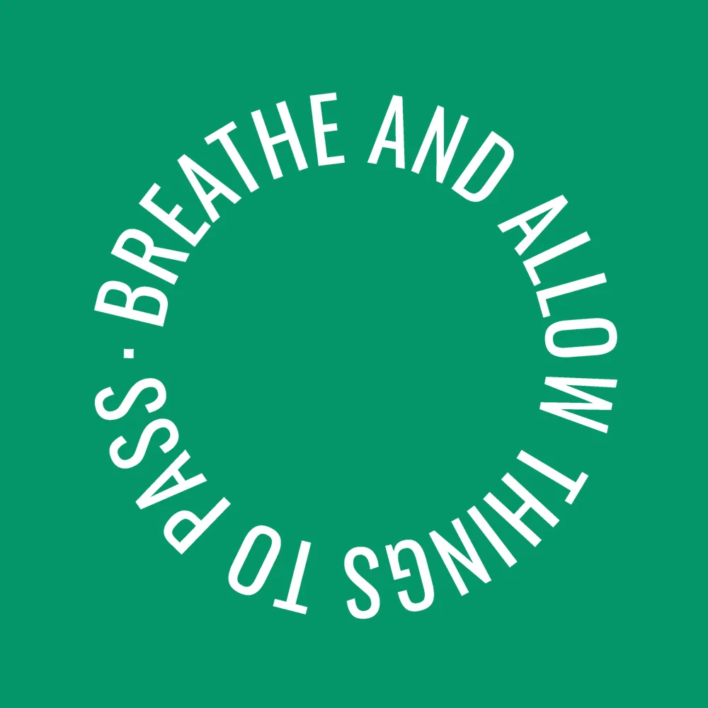 Zen wall clock: "breathe and allow things to pass"
