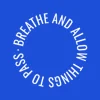 Zen wall clock: "breathe and allow things to pass — deep blue & white"