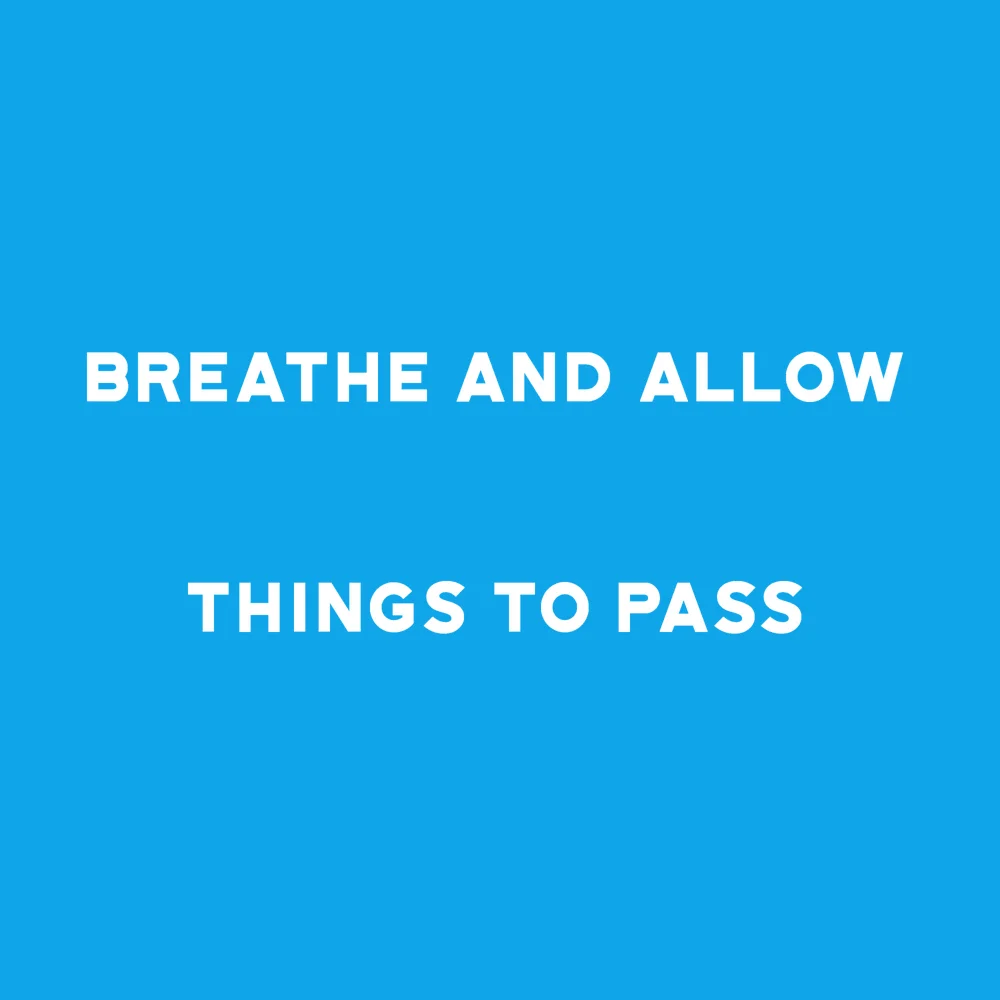 Zen wall clock: "breathe and allow things to pass"