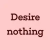 Zen wall clock: "desire nothing — soft red & oxblood"