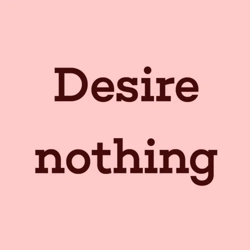 Zen wall clock: "desire nothing — soft red & oxblood"
