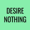 Zen wall clock: "desire nothing — light green & black"