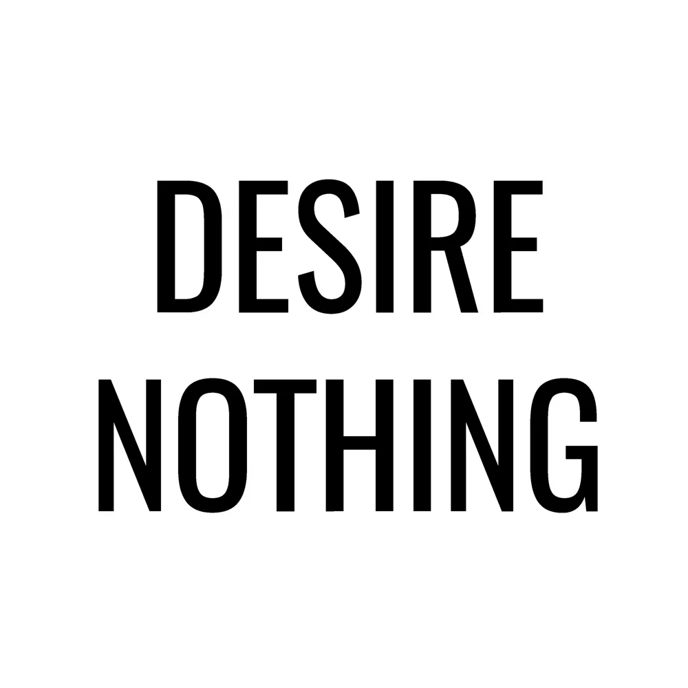 Zen wall clock: "desire nothing"