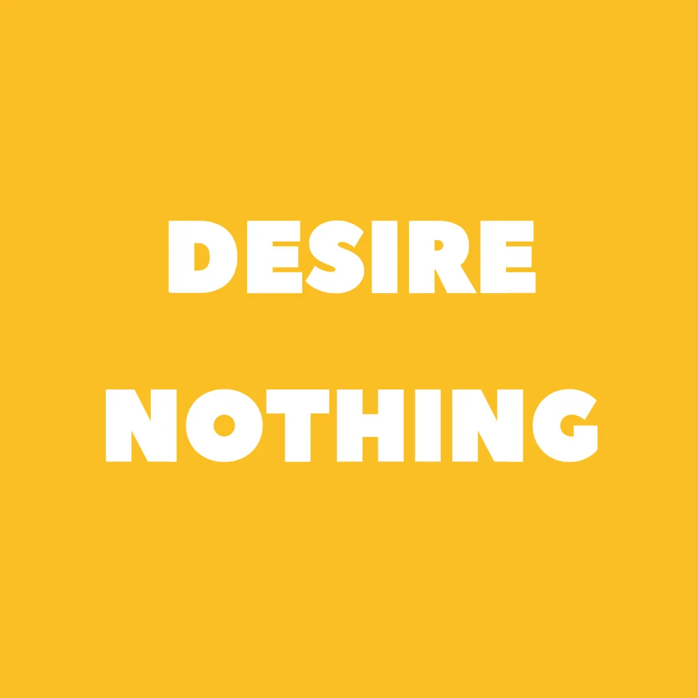 Zen wall clock: "desire nothing"