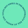 Zen wall clock: "do not dwell in the past do not dream of the future — light emerald & dark sky"