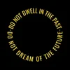 Zen wall clock: "do not dwell in the past do not dream of the future — black & light yellow"