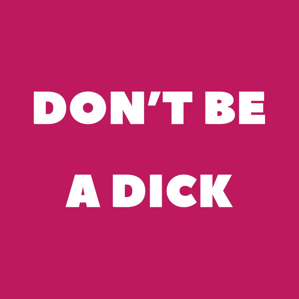 Funny wall clock: "don't be a dick"