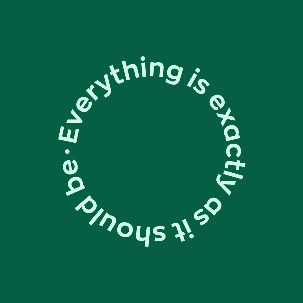 Zen wall clock: "everything is exactly as it should be"