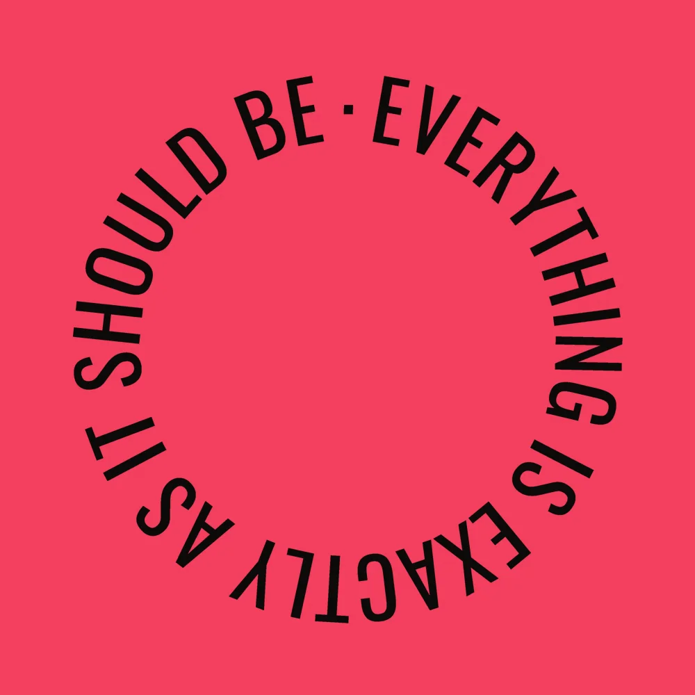 Zen wall clock: "everything is exactly as it should be — rose & near-black stone"