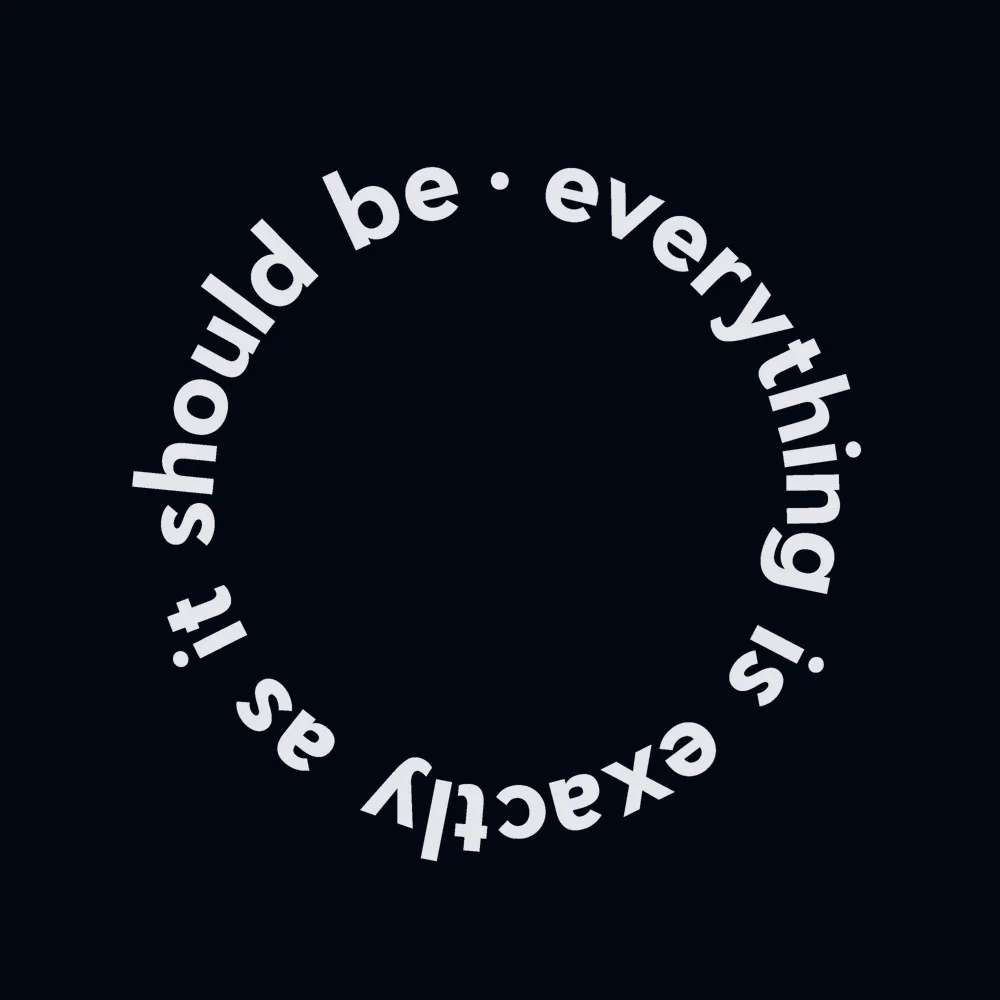 Zen wall clock: "everything is exactly as it should be"