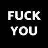 Funny wall clock: "Fuck you — black & white"
