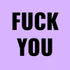Funny wall clock: "Fuck you — light purple & black"