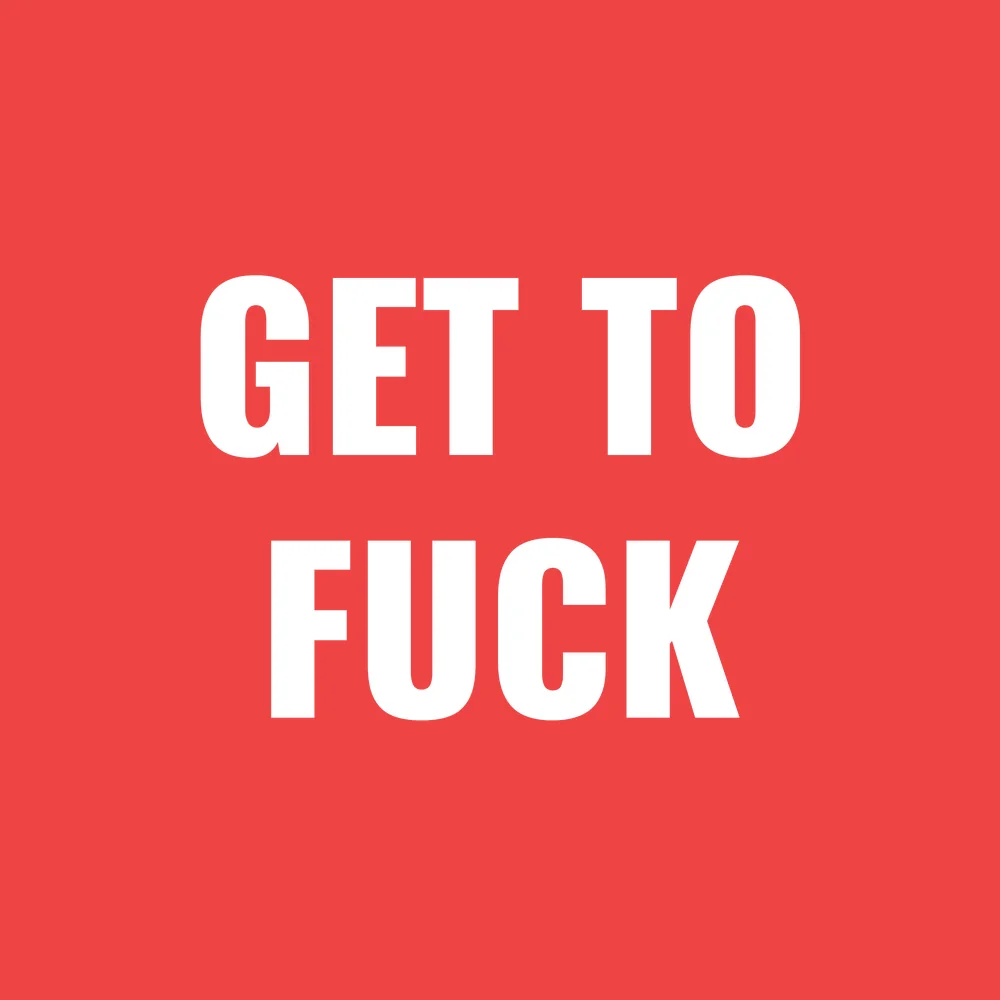Zen wall clock: "get to fuck"