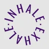 Zen wall clock: "inhale exhale — soft neutral & near-black purple"