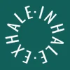Zen wall clock: "inhale exhale — dark teal & white"