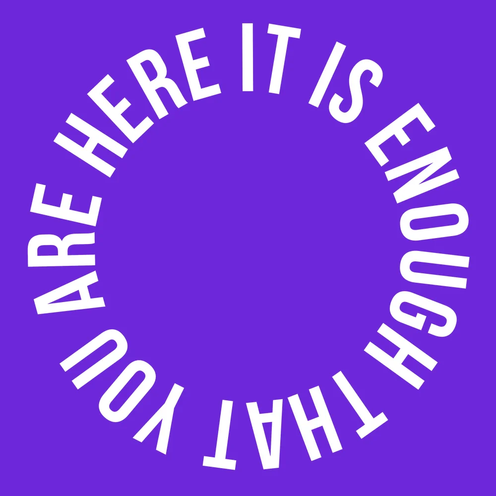 Zen wall clock: "it is enough that you are here"