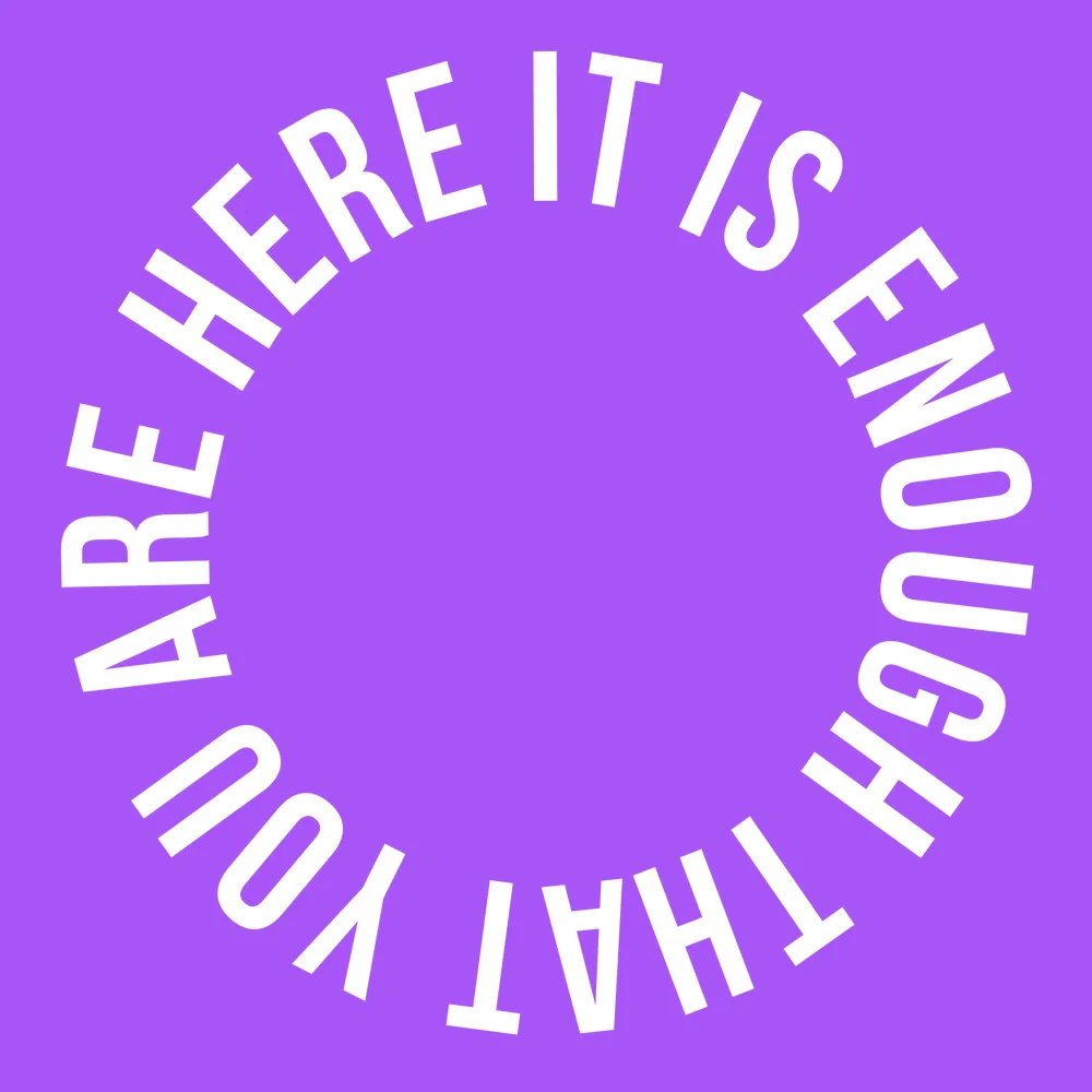 Zen wall clock: "it is enough that you are here"
