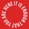 Zen wall clock: "It is enough that you are here — red & white"