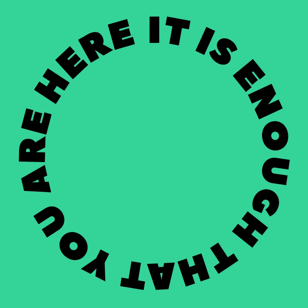 Zen wall clock: "it is enough that you are here"