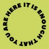Zen wall clock: "It is enough that you are here — light olive & black"