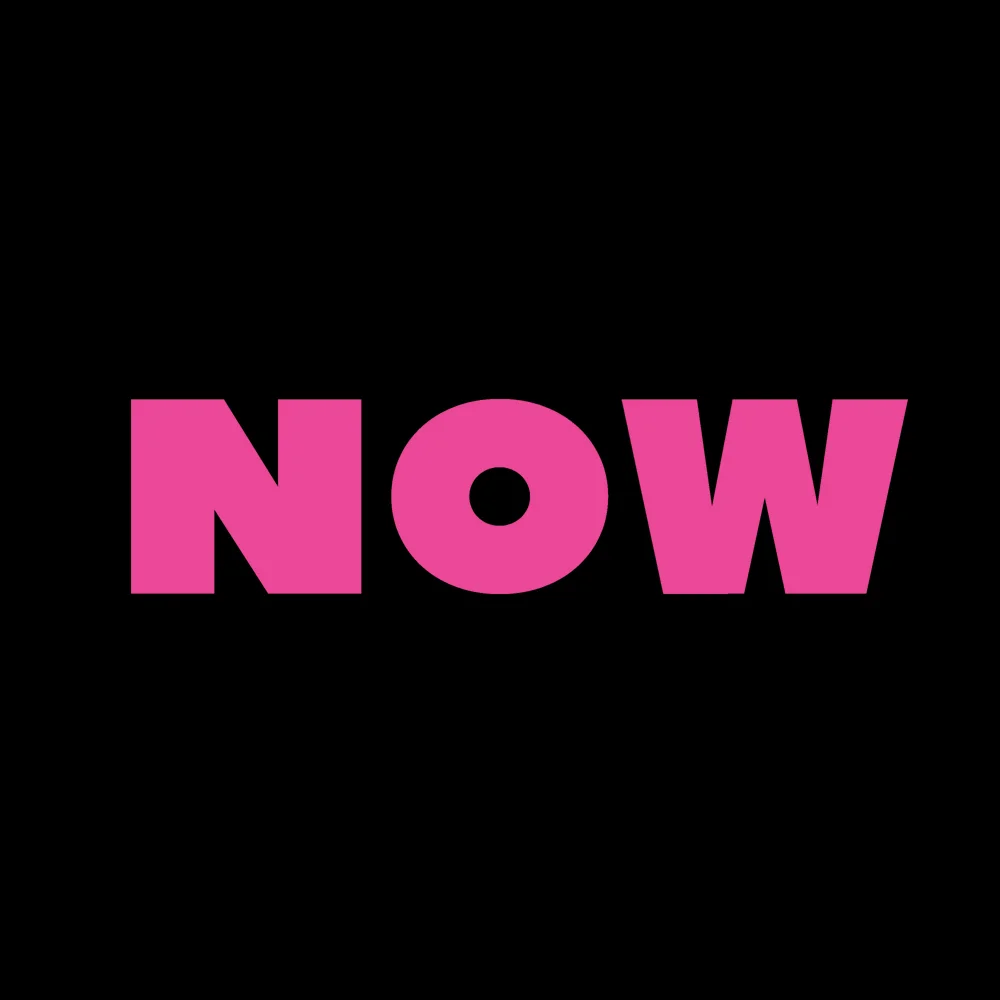 Mindfulness wall clock: "now — black & pink"