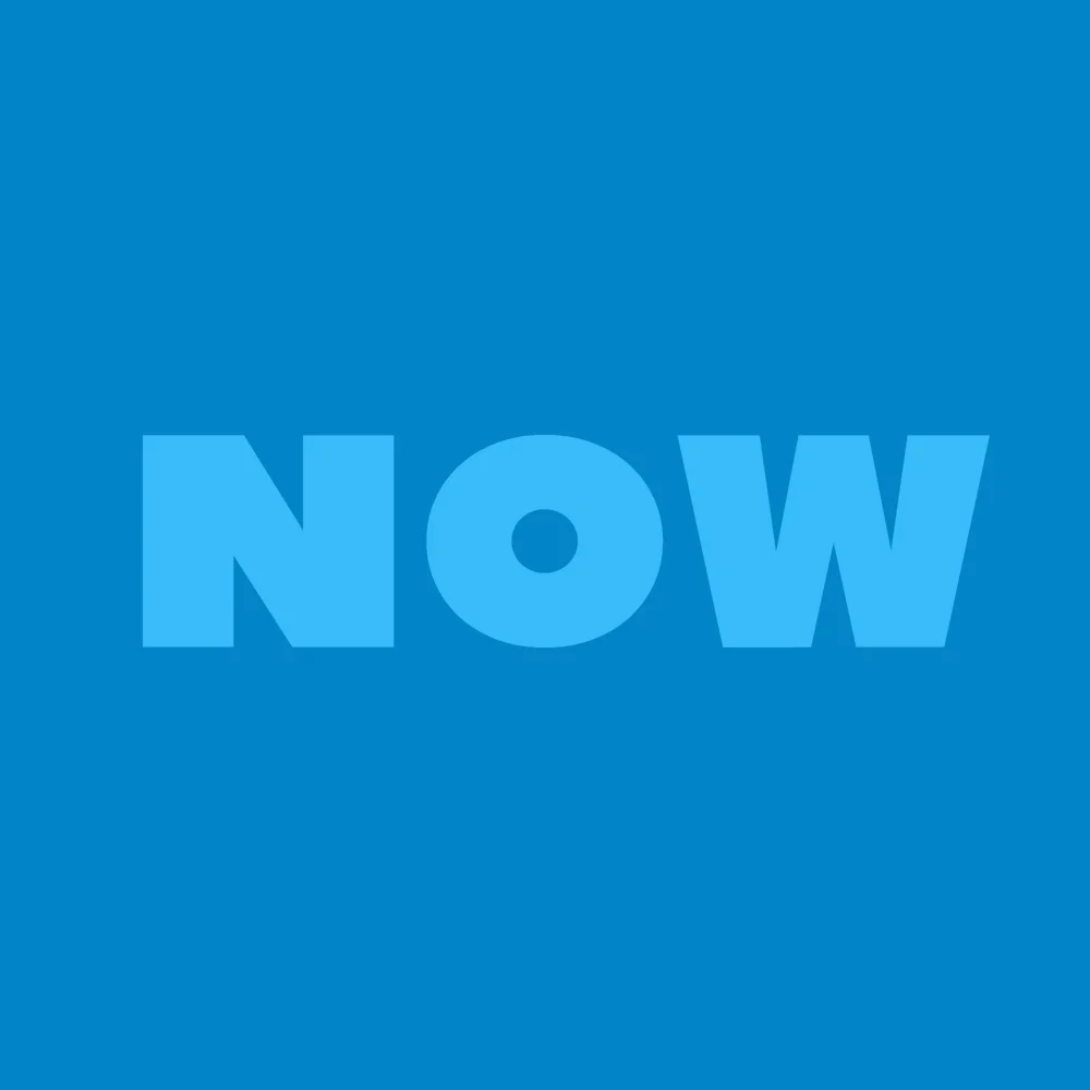 Zen wall clock: "now — sky & light sky"
