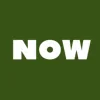 Zen wall clock: "now — dark lime & white"