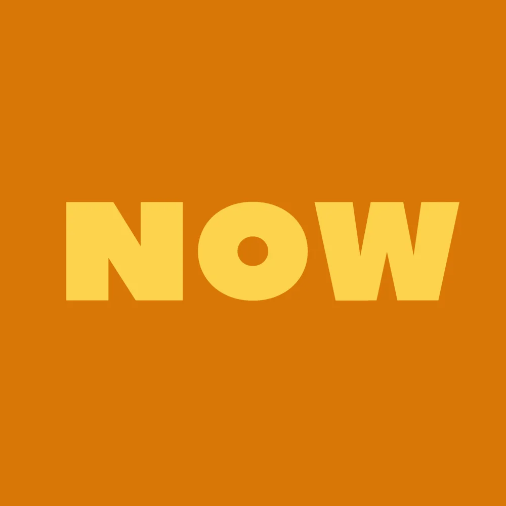 Mindfulness wall clock: "now — amber & light amber"