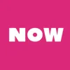 Mindfulness wall clock: "now — pink & white"