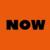 Mindfulness wall clock: "now — orange & black"