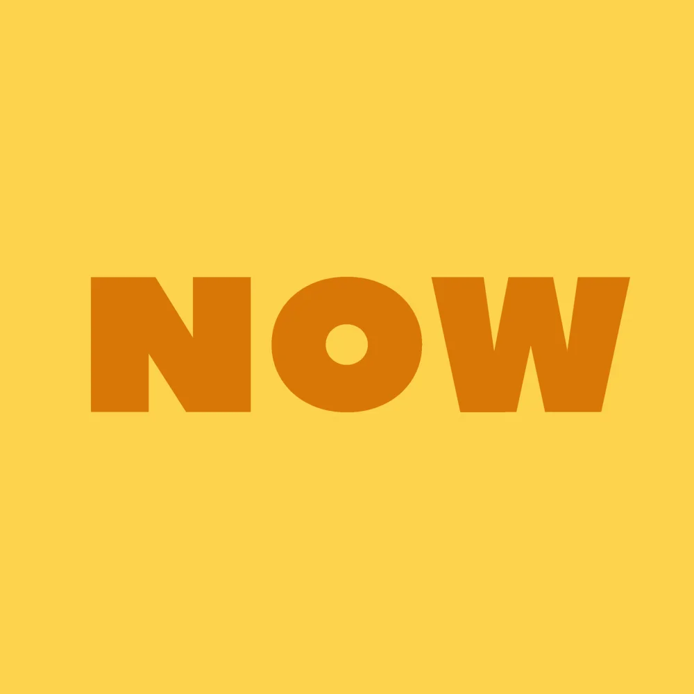 Mindfulness wall clock: "now — light amber & amber"