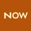 Zen wall clock: "now — deep amber & pale amber"