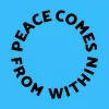 Zen wall clock: "peace comes from within — light sky & black"