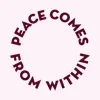 Zen wall clock: "peace comes from within — palest pink & near-black pink"