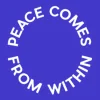 Zen wall clock: "peace comes from within — deep indigo & white"