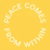 Zen wall clock: "peace comes from within — light amber & pale amber"