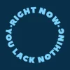 Zen wall clock: "right now you lack nothing (#082f49 / #7dd3fc)"