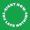 Zen wall clock: "right now you lack nothing — green & white"