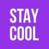 Zen wall clock: "Stay cool — purple & white"
