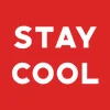 Zen wall clock: "Stay cool — red & white"