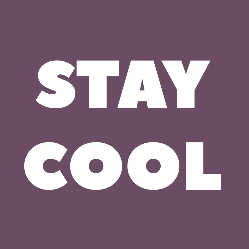 Zen wall clock: "Stay cool — mauve & white"
