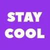 Zen wall clock: "Stay cool — purple & white"