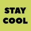 Zen wall clock: "Stay cool — light olive & black"